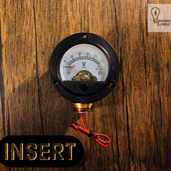 Voltmeter Insert For Steampunk Pipe Lamp