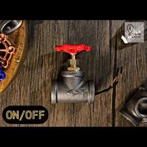Faucet Style On/Off Switch Insert for Iron Fitting Vintage Steampunk Lamp/Light Switch