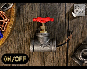 Faucet Style On/Off Switch Insert for Vintage Steampunk style Lamp/Light Switch.