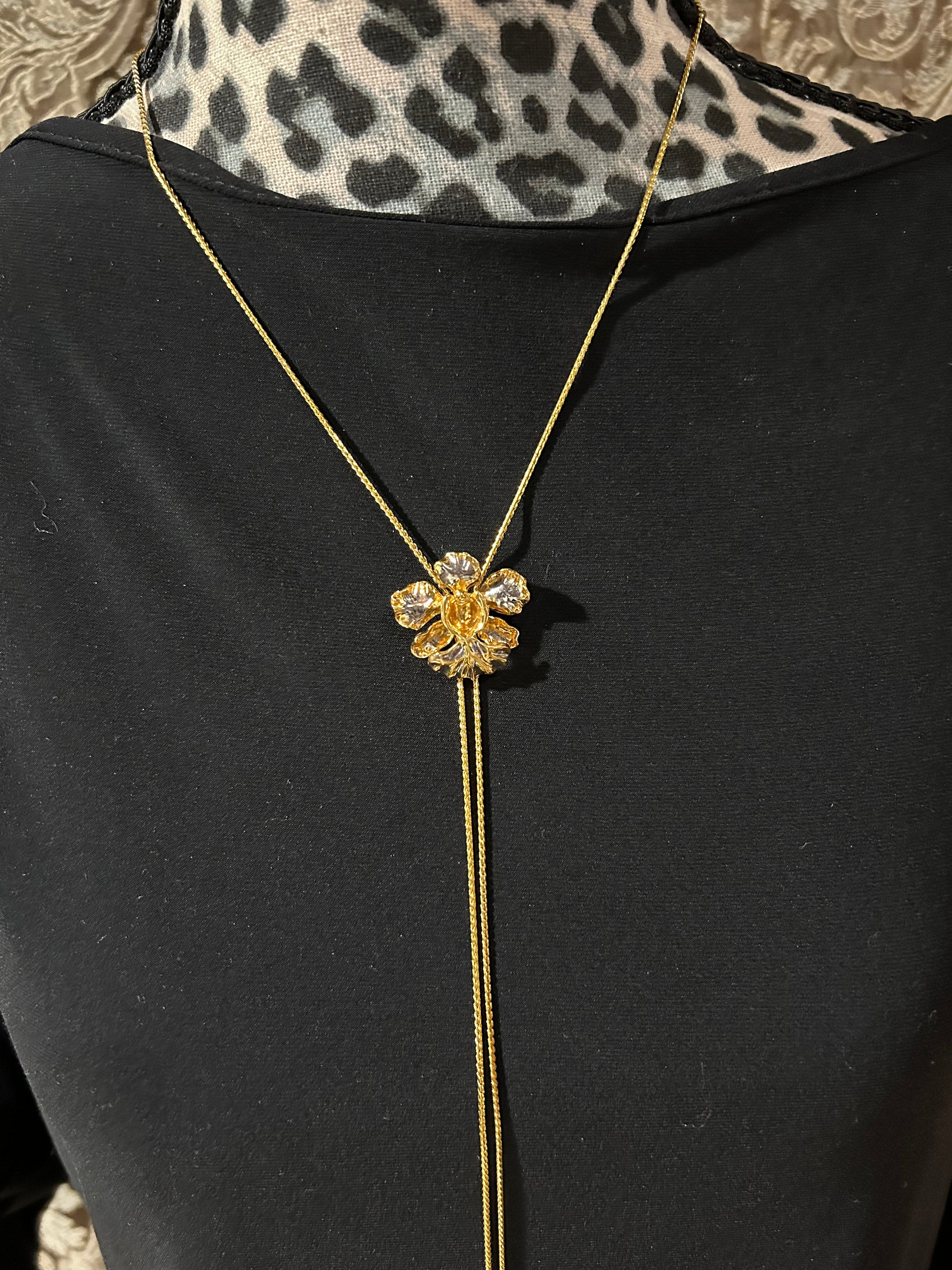 Kashiko☆Layered Orchid Necklace Real Orchid Necklace - Resin Orchid Necklace - Eta Carinae