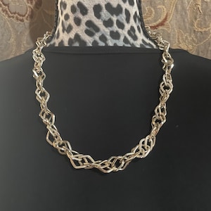 Vintage West German Aluminum Twisted Smooth and Textured Link Necklace