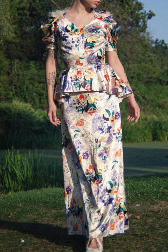 asian style maxi dress Beautiful Vintage Asian Style Handmade Maxi Dress