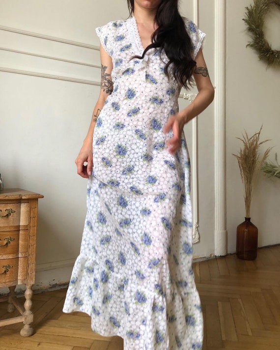Beautiful vintage maxi floral summer dress, gown - image 5