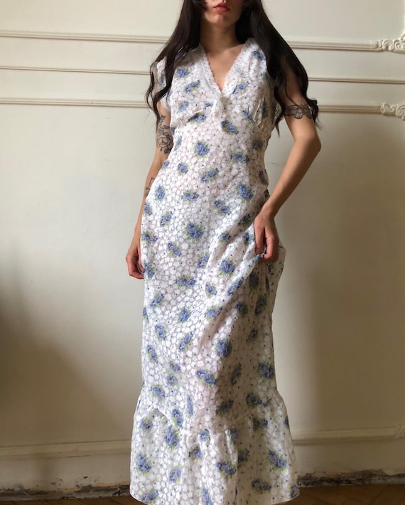 Beautiful vintage maxi floral summer dress, gown - image 1