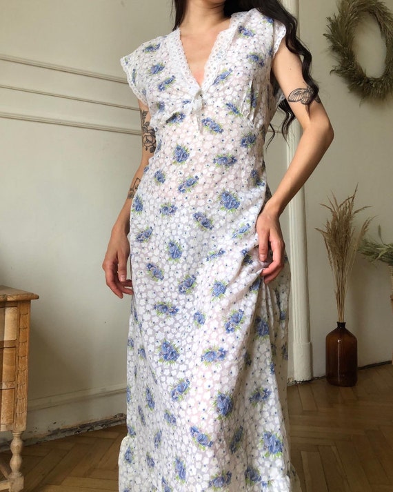 Beautiful vintage maxi floral summer dress, gown - image 3