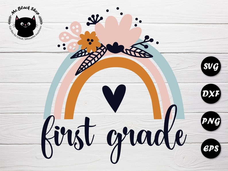 Download First grade svg Rainbow svg 1st grade png Flower svg ...