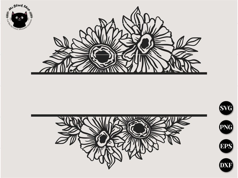 Free Free 212 Sunflower Split Monogram Svg SVG PNG EPS DXF File
