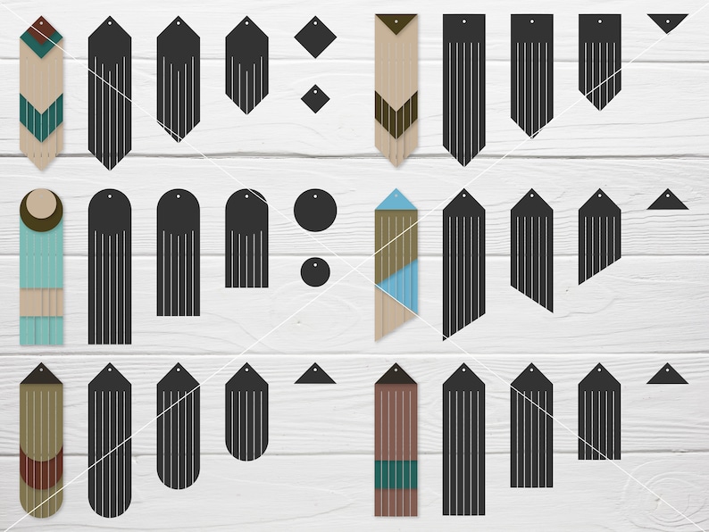 Download Fringe earrings svg bundle Faux leather earring svg ...