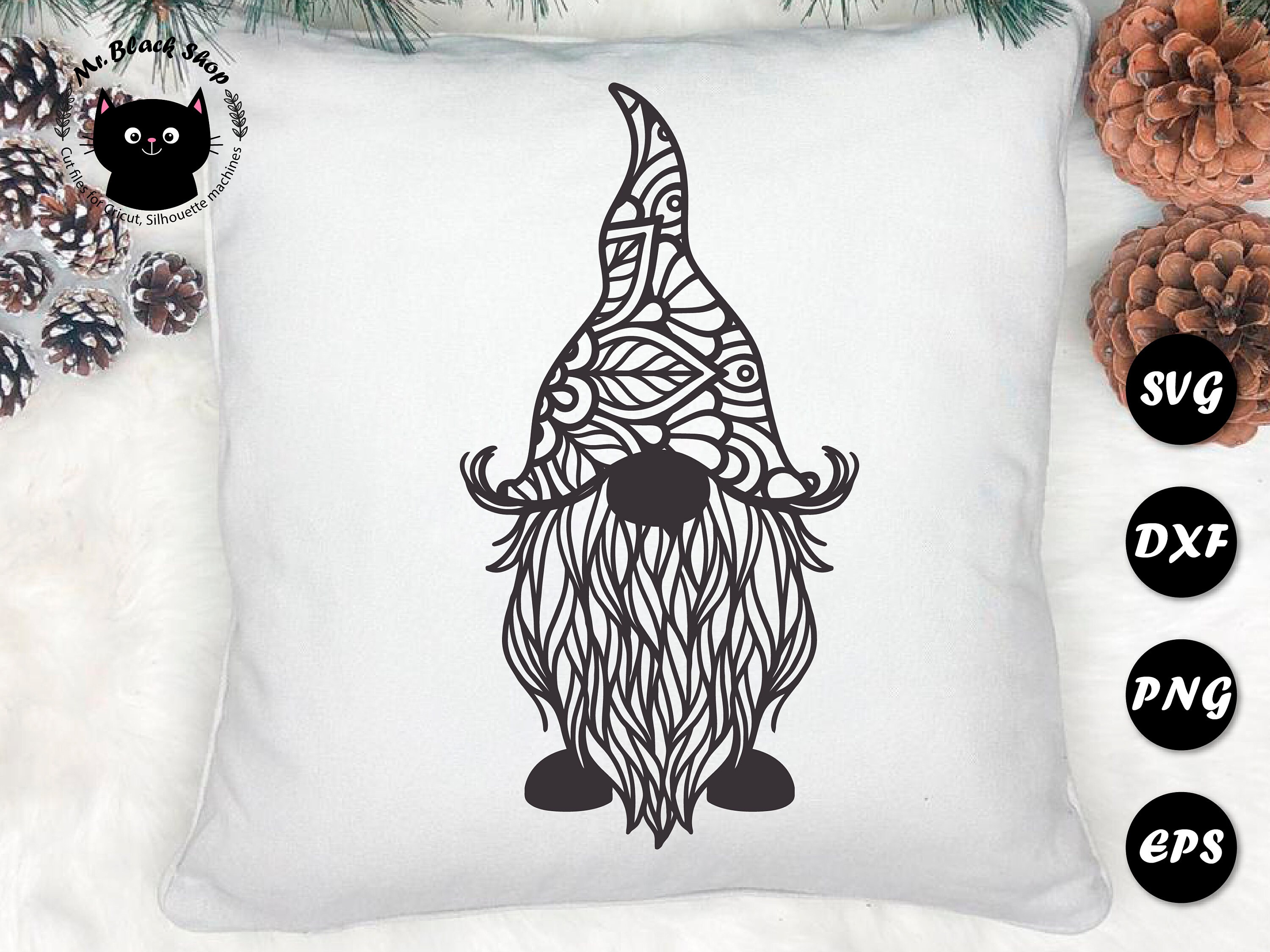 Gnome svg cut file Gnome mandala svg Gnome clipart Gnome png | Etsy