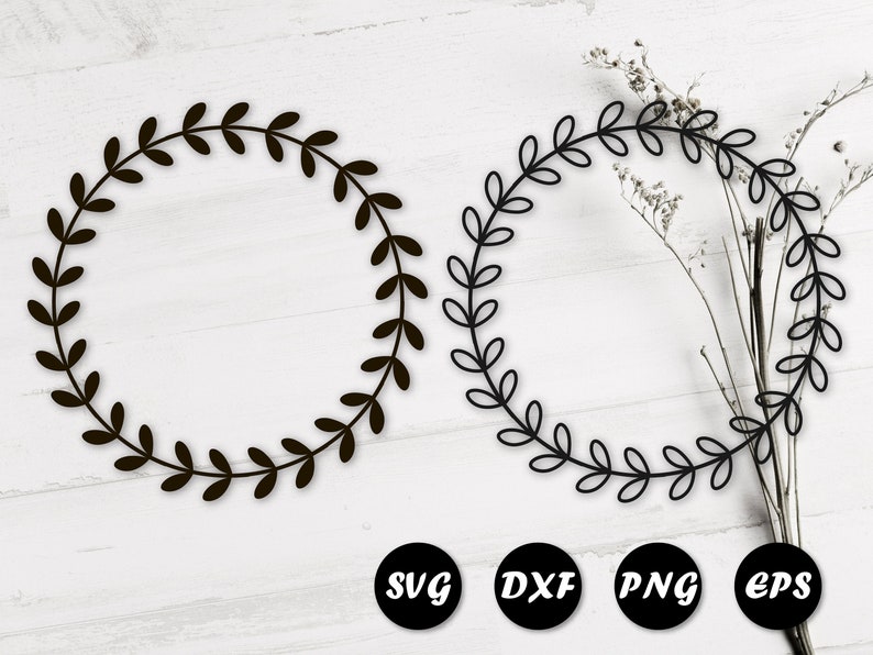 Download Laurel wreath svg Monogram wreath svg Floral wreath svg | Etsy