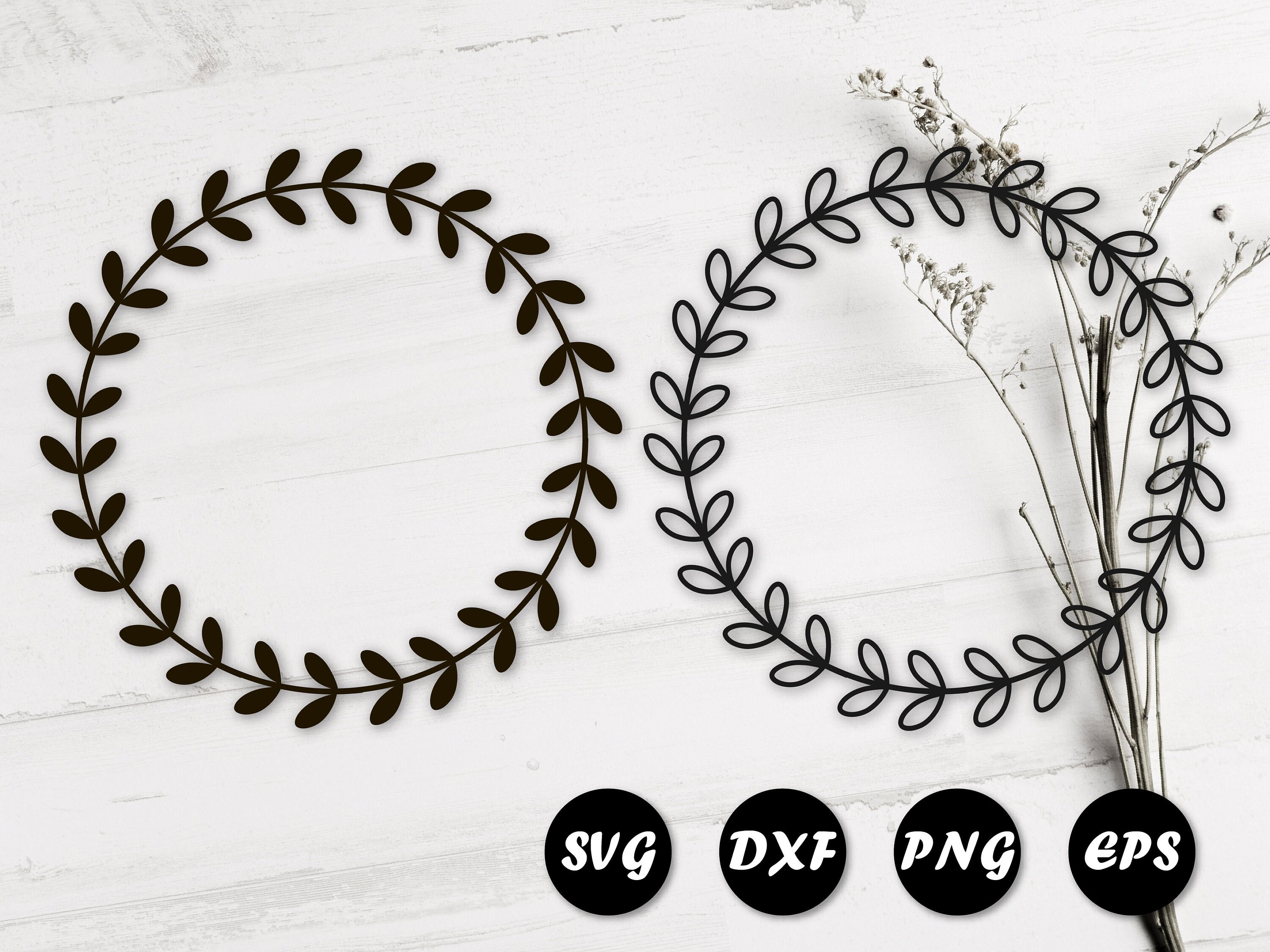 Download Laurel Wreath Svg Monogram Wreath Svg Floral Wreath Svg Etsy