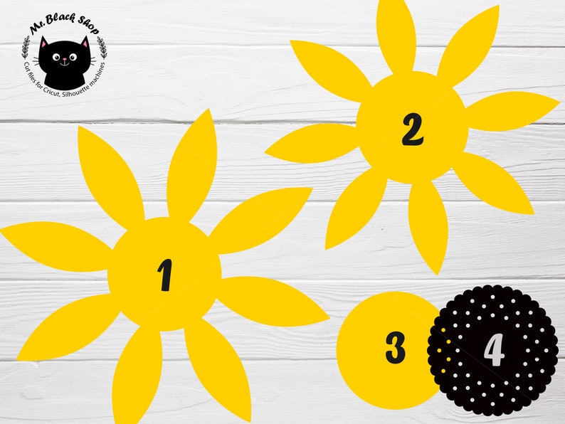 Download Paper sunflower svg 3d sunflower svg Sunflower template | Etsy