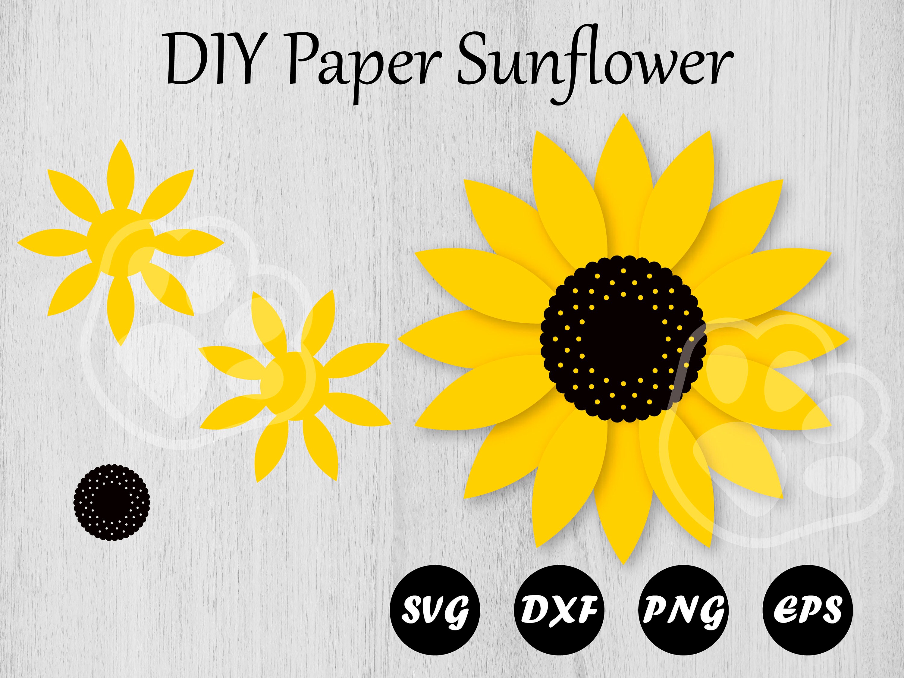 Download Sunflower Svg 3d Flower Svg Paper Flower Svg Sunflower Etsy