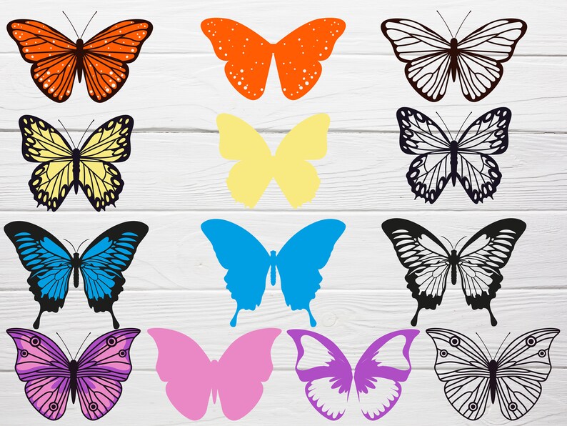 Butterfly svg bundle Monarch butterfly stencil decal | Etsy