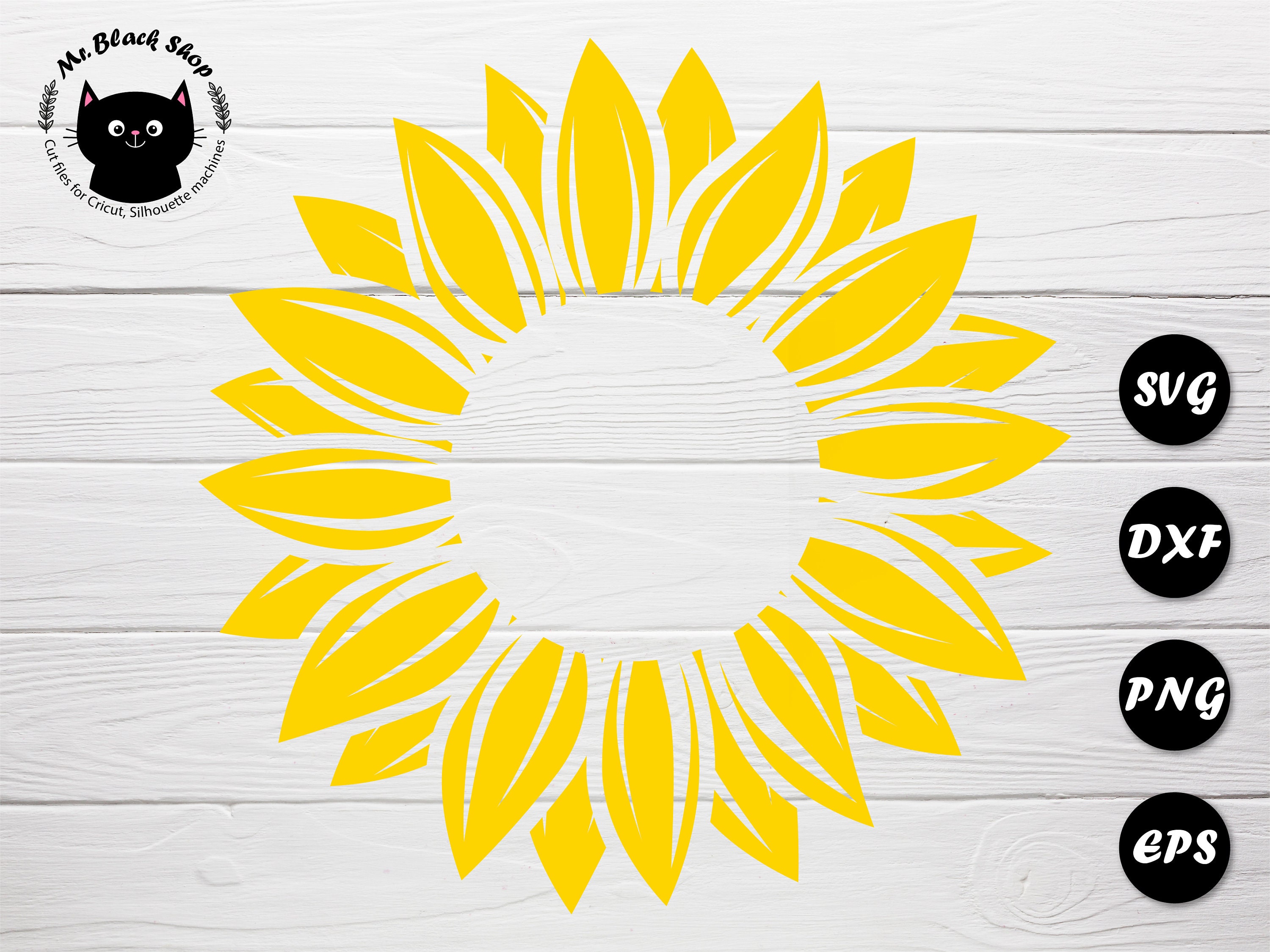 Sunflower Monogram Circle Svg