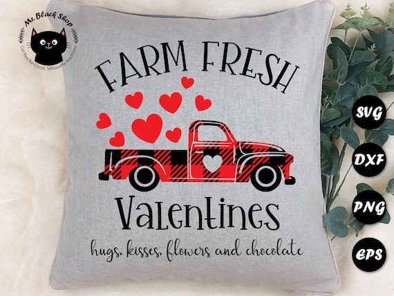 Farm Fresh Valentines Vintage Truck SVG