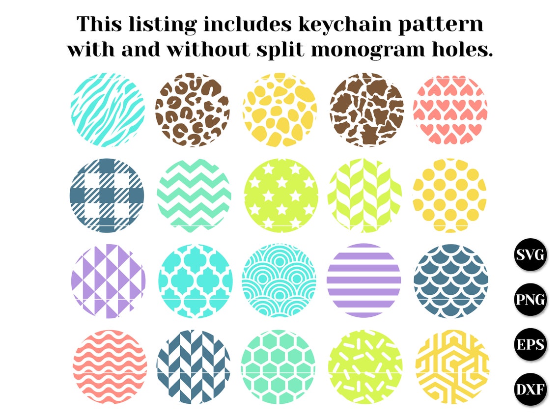 Round keychain svg bundle Keychain pattern svg Keyring ...