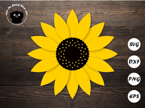 Download Paper Sunflower Svg 3d Sunflower Svg Sunflower Template Etsy