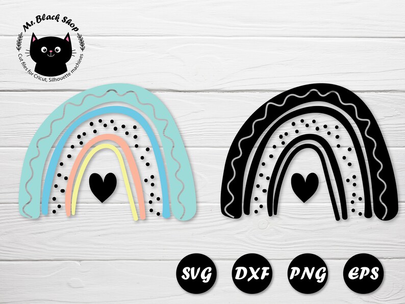 Download Modern rainbow svg heart Scandinavian rainbow printable ...
