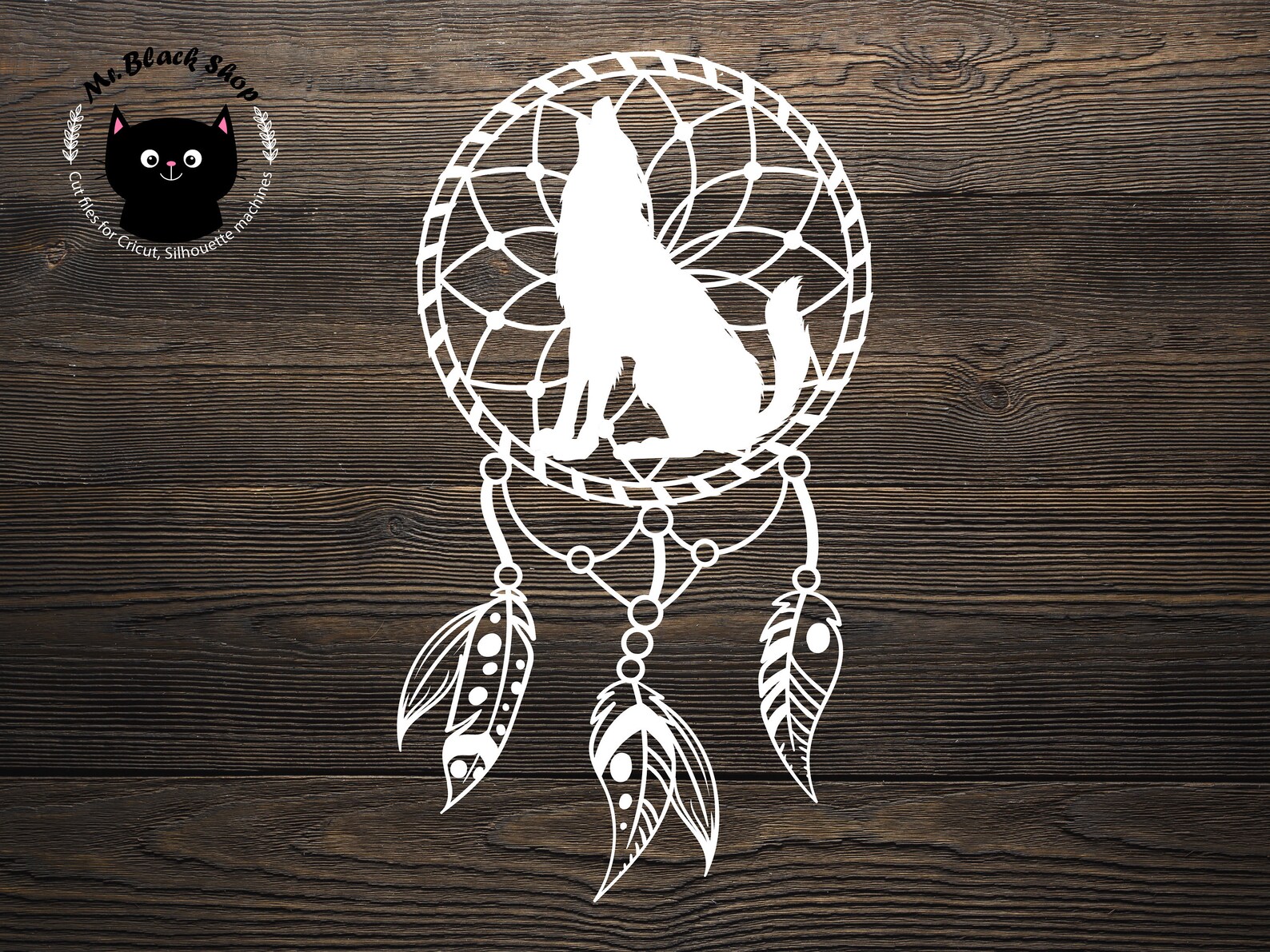 Dream catcher svg Wolf svg Dreamcatcher clipart Rustic home Etsy