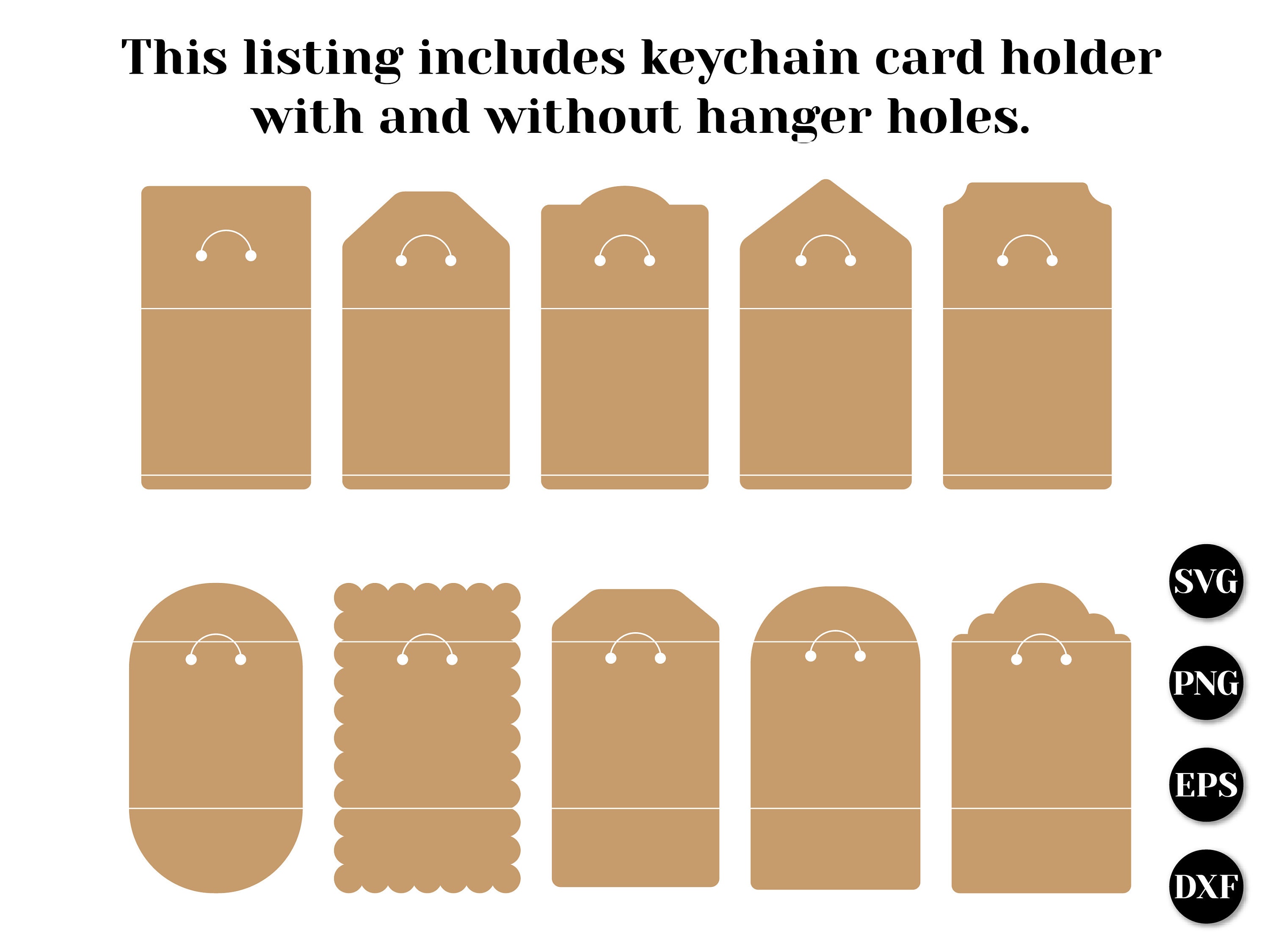 Keychain card holder svg bundle Keyring holder card svg | Etsy