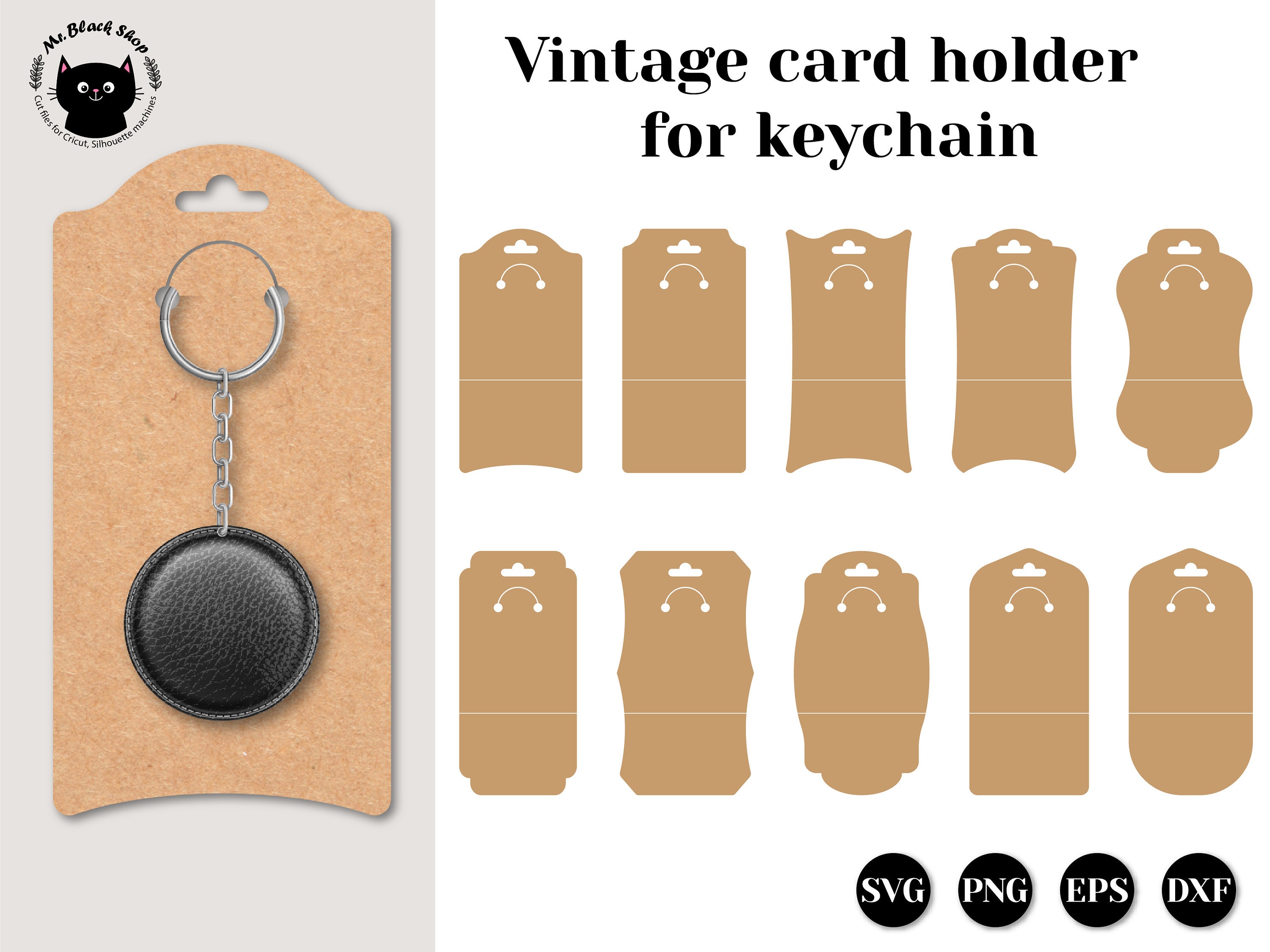 Keychain card holder svg bundle Keyring holder card svg | Etsy