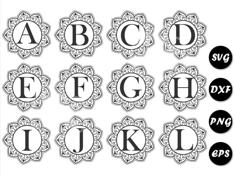Download Monogram Frame Svg Mandala Svg Circle Monogram Svg Letter Monogram Svg Alphabet Letters Svg Initial Svg Files For Cricut Silhouette Files Clip Art Art Collectibles Ladanitrade Com