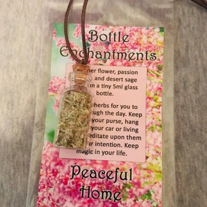 Bottle Enchantments Peaceful Home Desert Sage Relaxation Protection Magical Herbs Meditation Necklace image 4