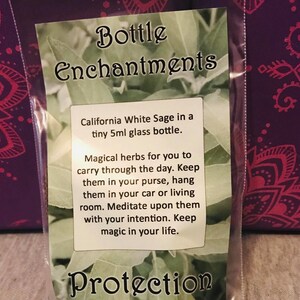 Bottle Enchantments Protection White Sage Magical Herbs Meditation Necklace image 6