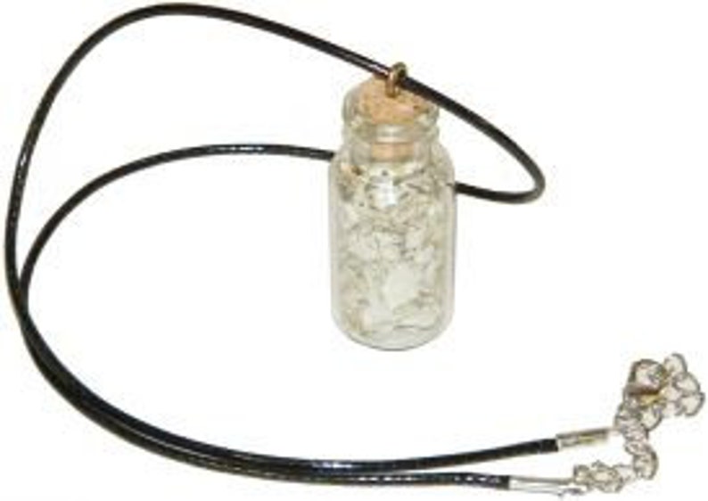 Bottle Enchantments Protection White Sage Magical Herbs Meditation Necklace image 1