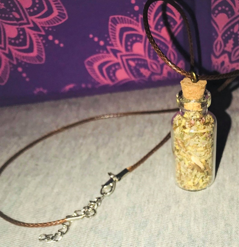 Bottle Enchantments Peaceful Home Desert Sage Relaxation Protection Magical Herbs Meditation Necklace image 5