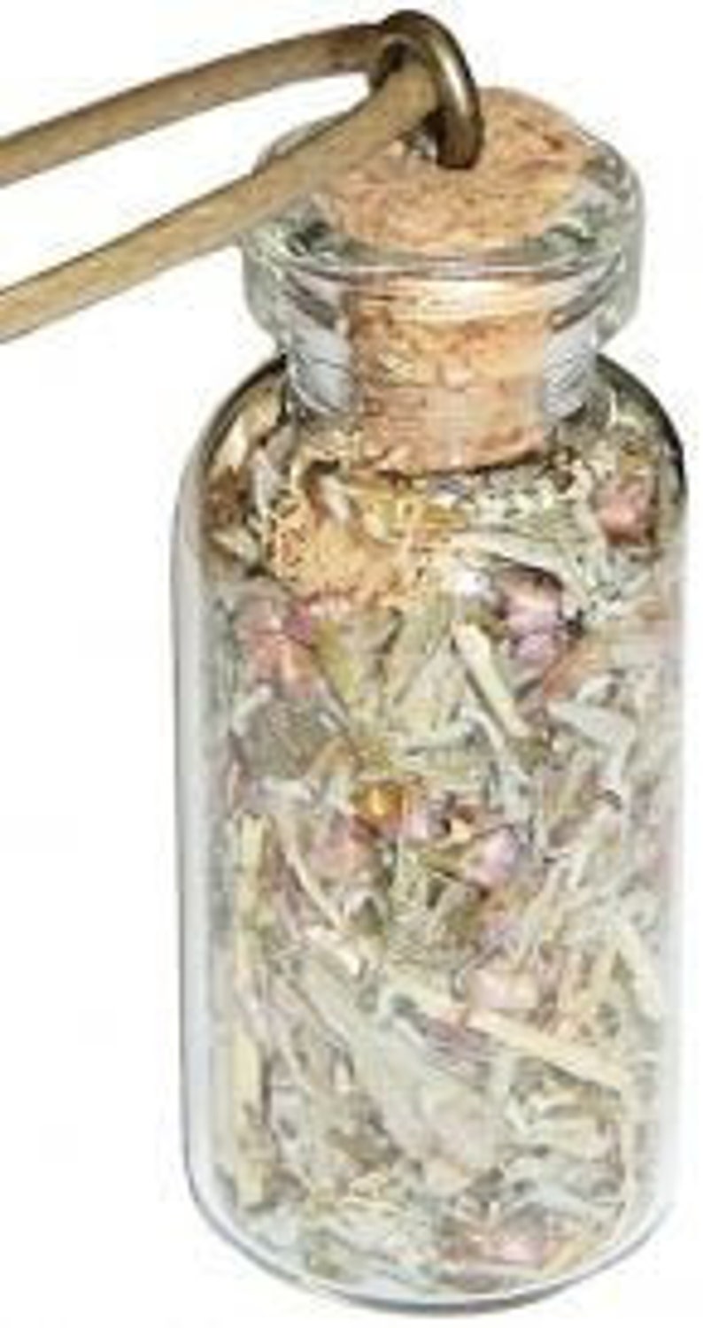 Bottle Enchantments Peaceful Home Desert Sage Relaxation Protection Magical Herbs Meditation Necklace image 1
