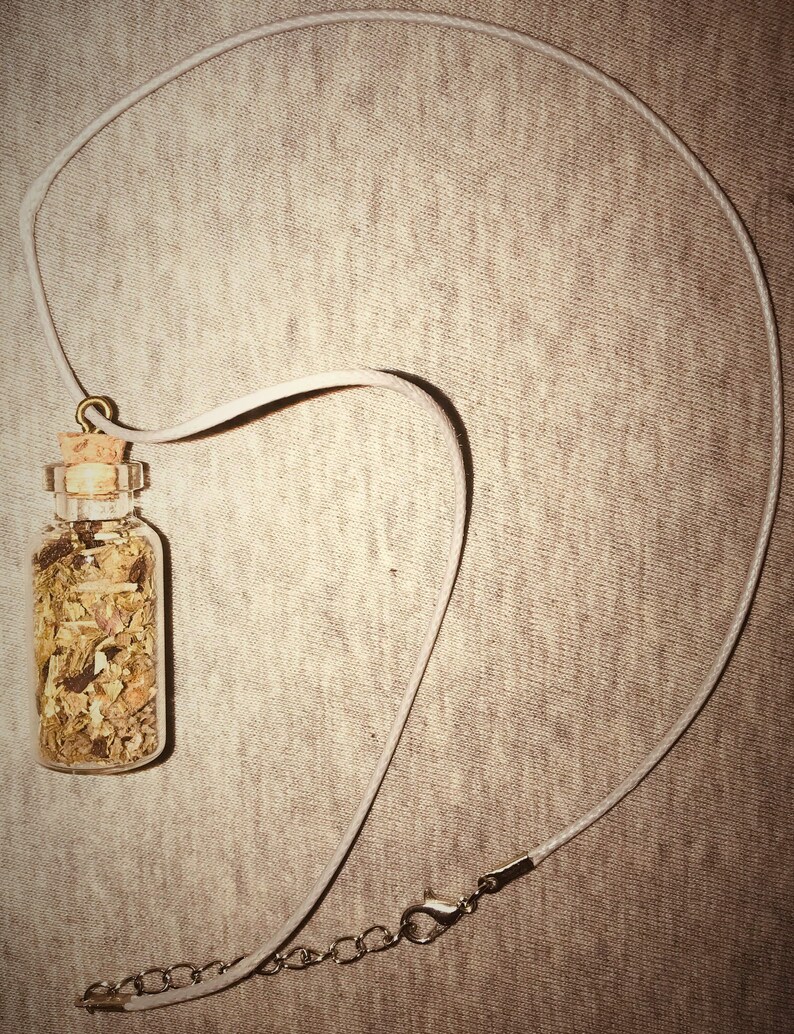 Bottle Enchantments Sweet Dreams Hibiscus Relaxation Sleep Aid Magical Herbs Meditation Necklace image 4