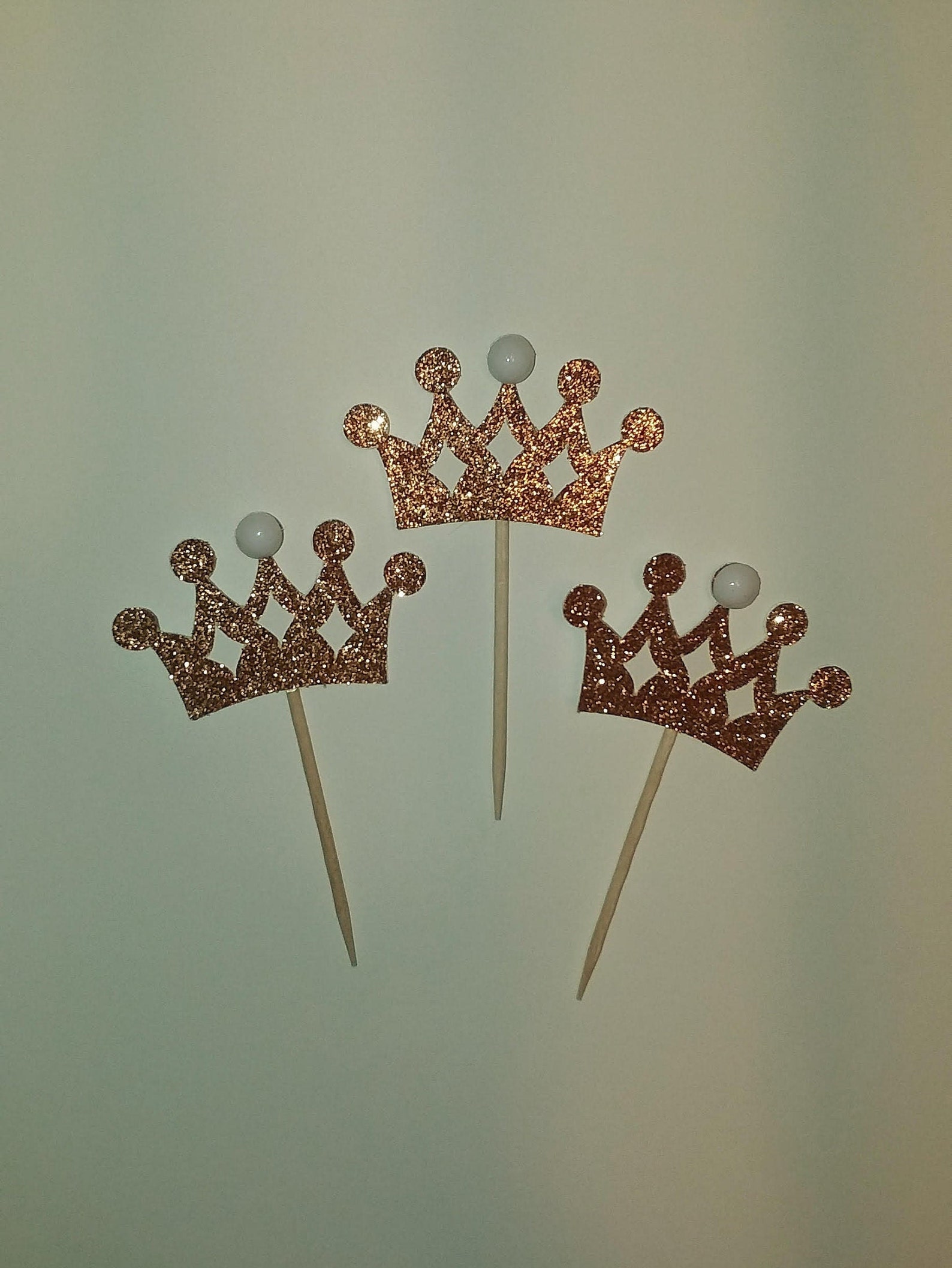Gold Crown Cupcake Toppers Etsy