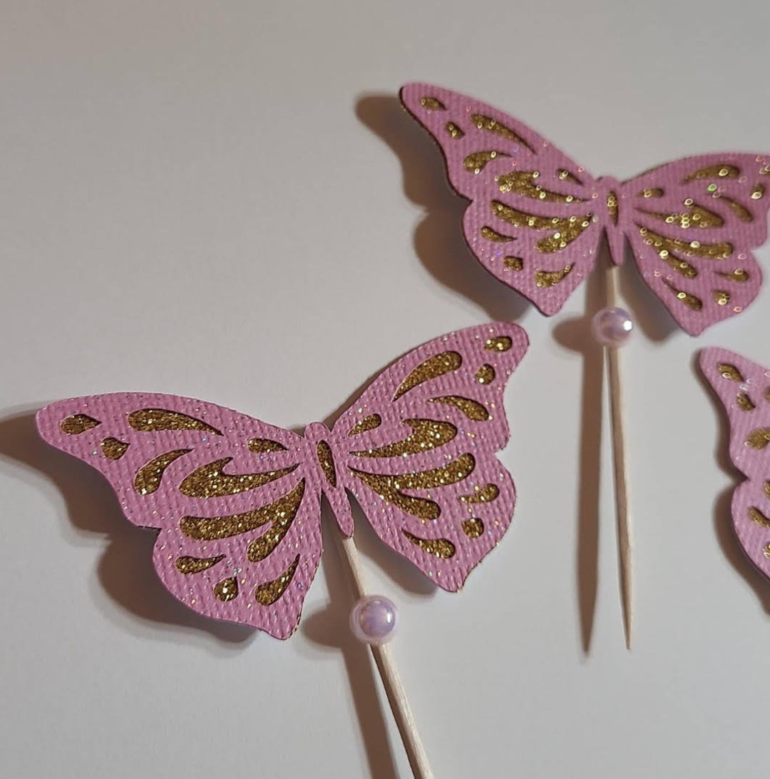 Glitter Butterfly Cupcake Toppers Etsy España