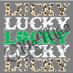 Lucky Leopard Repeat St Patrick&#39;s Day T-Shirt Full Color Transfer
