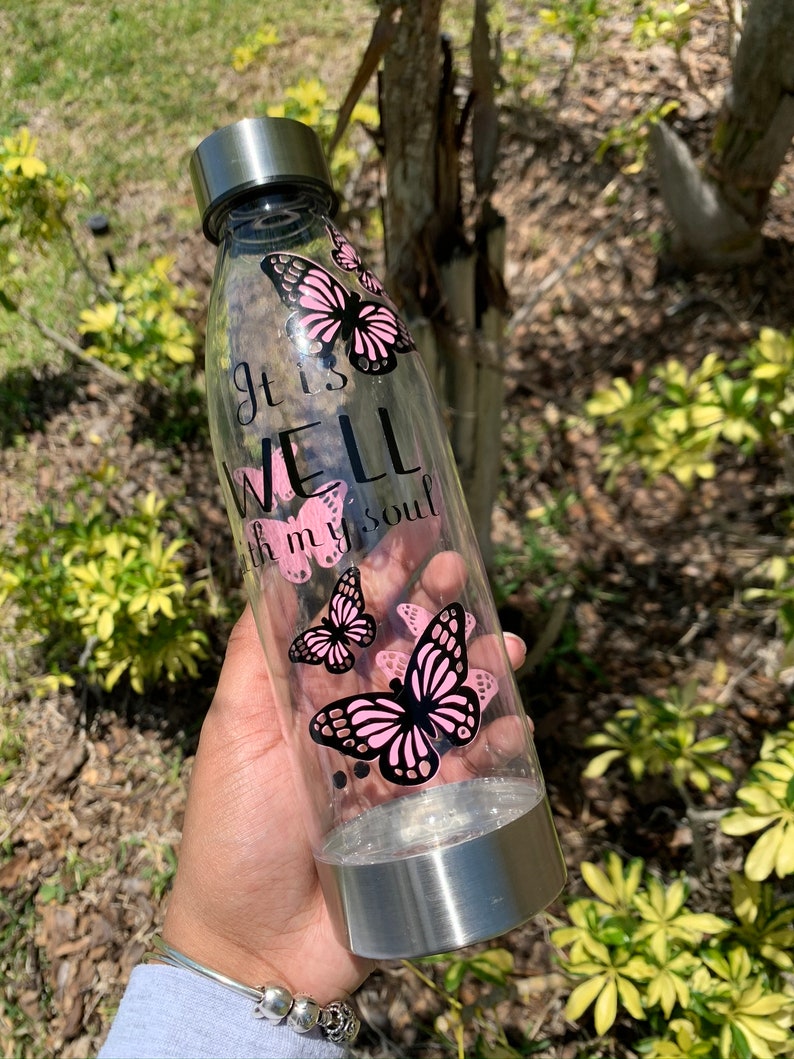 Download NOT SVG Pink and Black Butterfly Water Bottle Butterfly ...