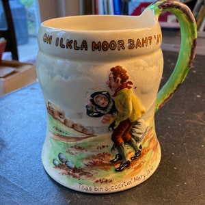 Vintage Gaelic mug, On Ilka Moor Baht &#39;At by Crown Devon Fieldings
