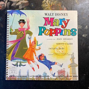 Mary Poppins record and book in French, from original 1964 movie