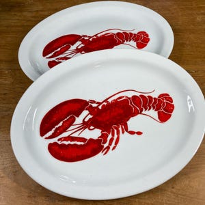 Vintage Porcelain Lobster Plates - Etsy