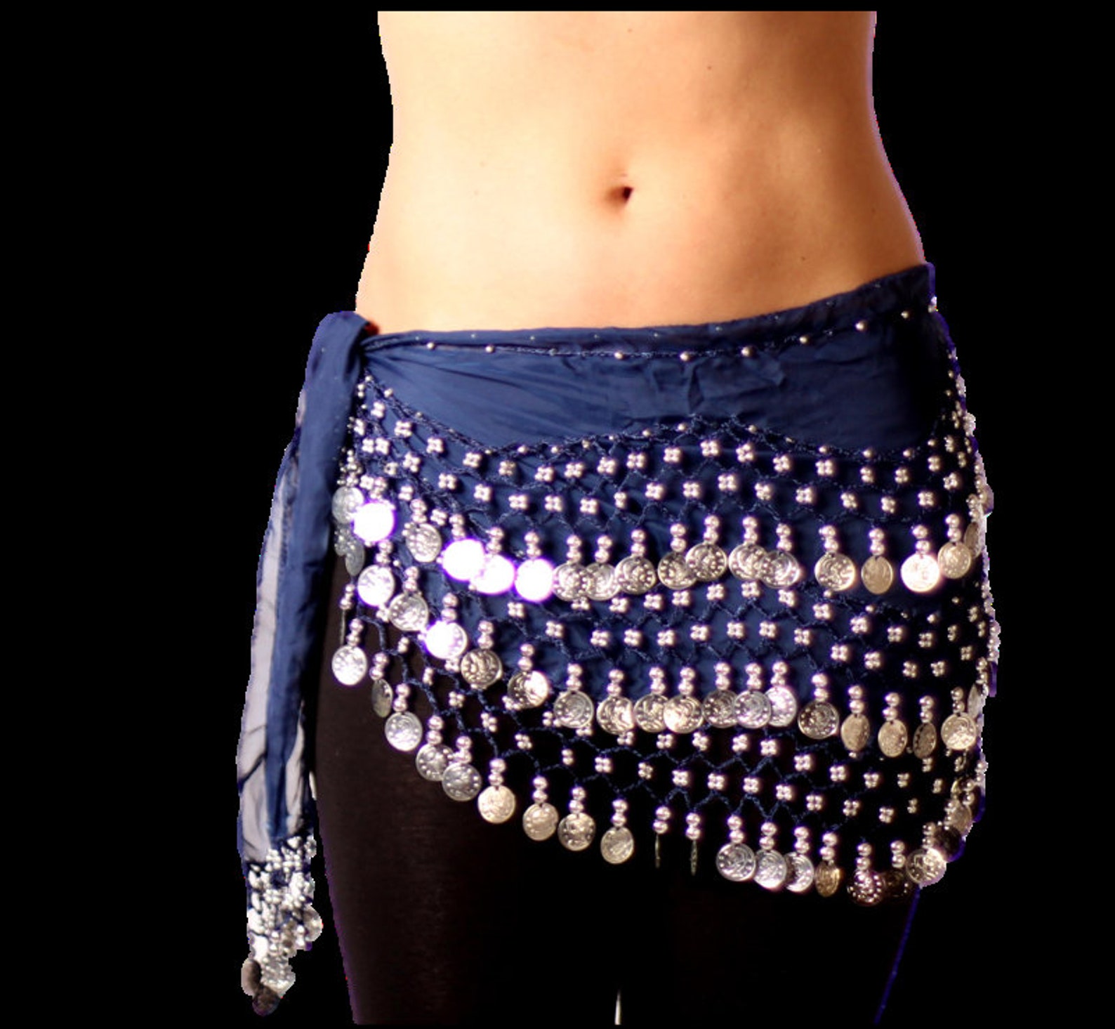Hand Made Hip Scarf Great for Zumba Fitness Classes and Belly Dancing Coin Skirts With FREE