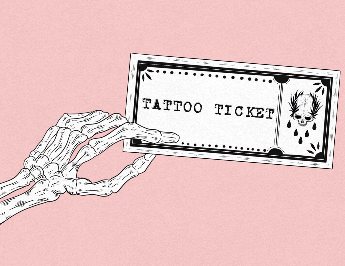 Tattoo ticket Tattoo pass Etsy