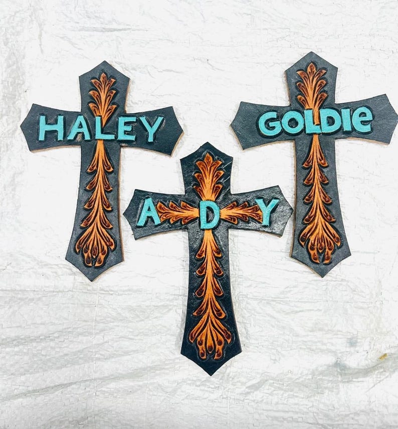 Personalized Customized Leather Cross for Bags Saddle and Christmas ...
