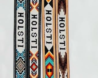 Vintage Hand Beaded Leather Belt Womens Large Red Black  display picture 3