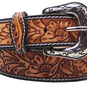 1.5&quot; wide Personalized Customized Heavy Duty Western Hand Tooled Full Grain Belt Removable Buckle Men Women Girl Boy BeltRS02