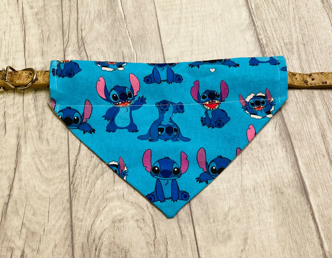 Waving Stitch Dog Bandana Disney Stitch Dog Collar Bandana Etsy