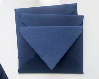 Handmade cotton envelopes with uneven edges. Night