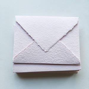HANDMADE COTTON ENVELOPES with uneven edges. Pink