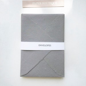 HANDMADE COTTON ENVELOPS with uneven edges. Gray