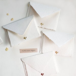 Handmade Cotton Paper Card with Uneven Edge for Wedding Invitations and Greeting Cards. Free shipping.